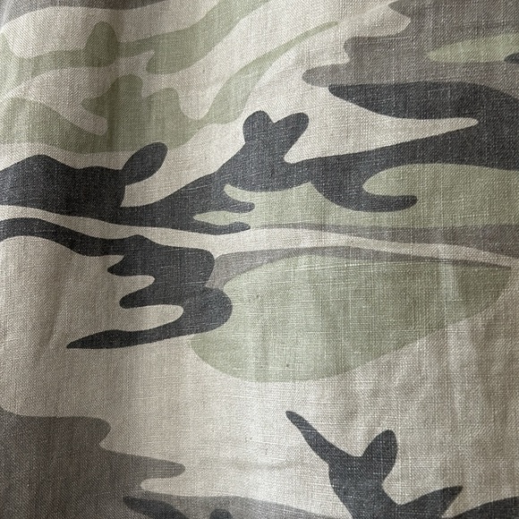 Johnny Was Adeline Embroidered Linen Camo Print Shift Dress w Side Buttons Med. - Picture 7 of 16